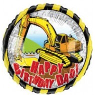 Construction Digger Happy Birthday Dad Balloon